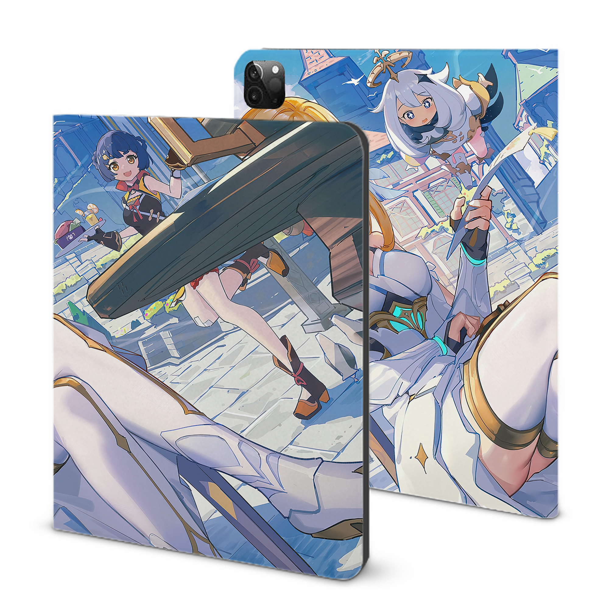 げんし神 genshin IPadケース ペンホルダー付き ブックスタイルデザイン